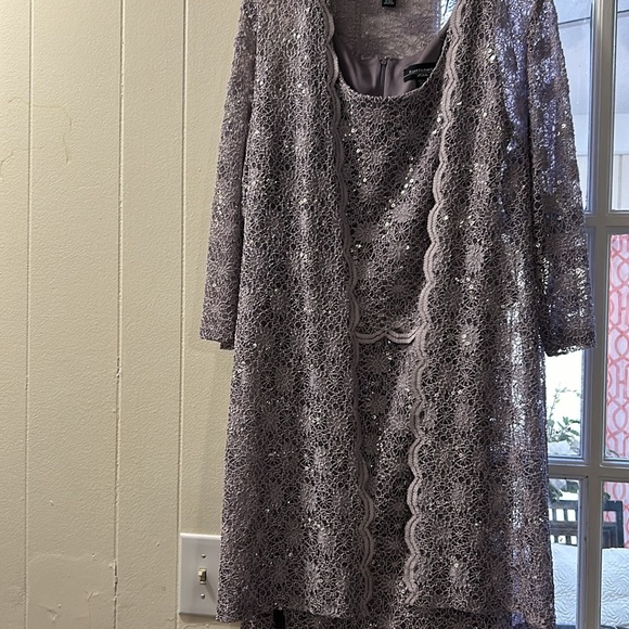 Champagne Lace 2 piece suit with sequins accents - Picture 3 of 3